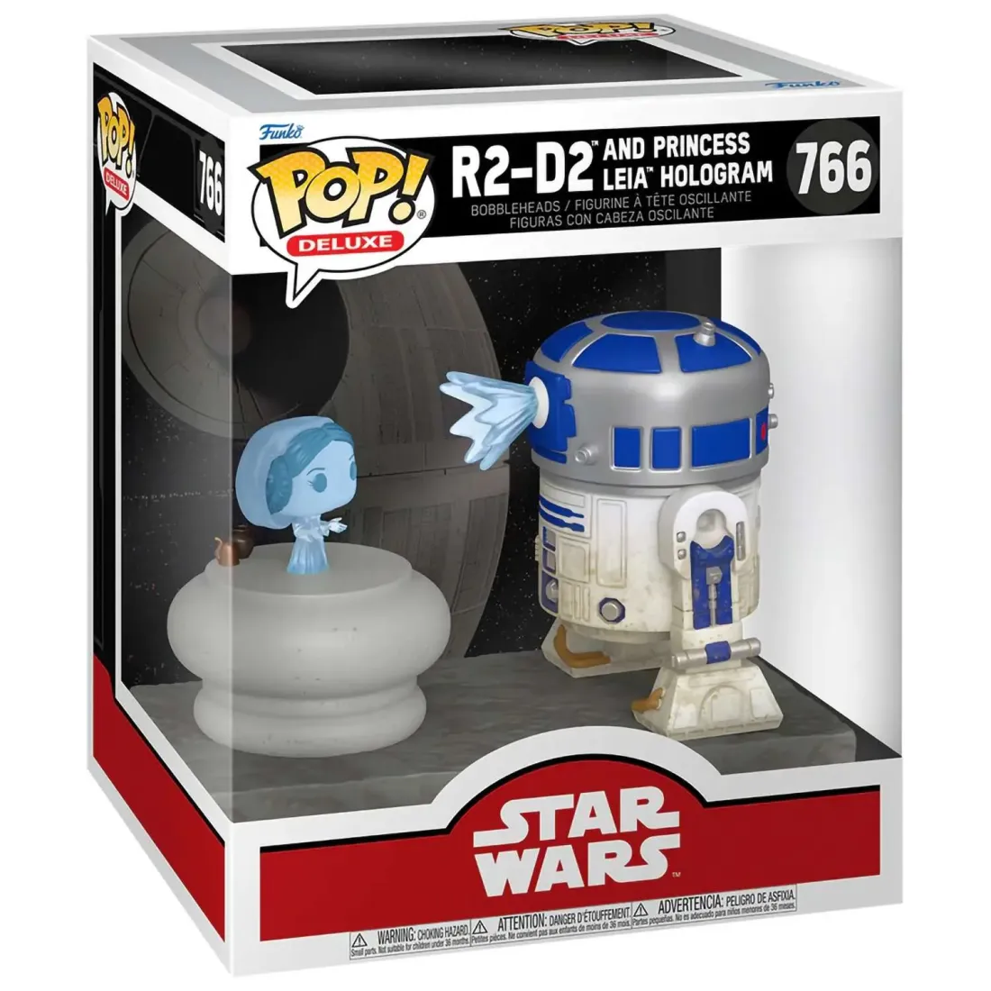 Фигурка Funko POP! Deluxe Bobble Star Wars Ep 4 ANH R2-D2 And Princess Leia Hologram (766) 83799