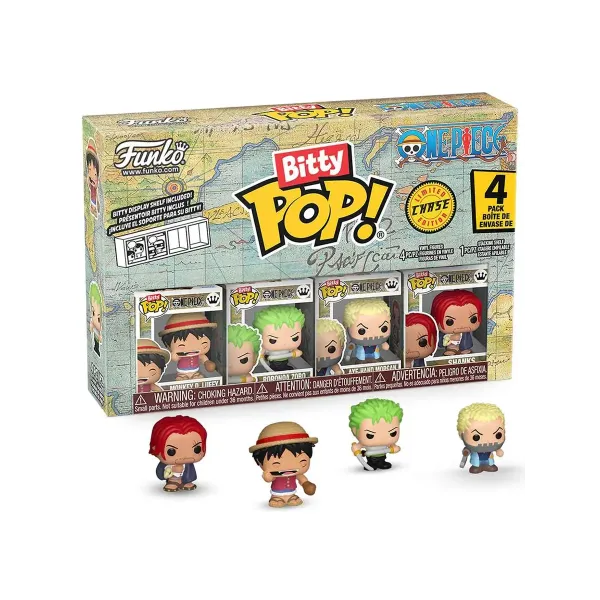 Набор Funko Bitty POP! One Piece Monkey D. Luffy+Zoro+Axe-Hand Morganchase+Chase (1 of 4) 4шт 86892