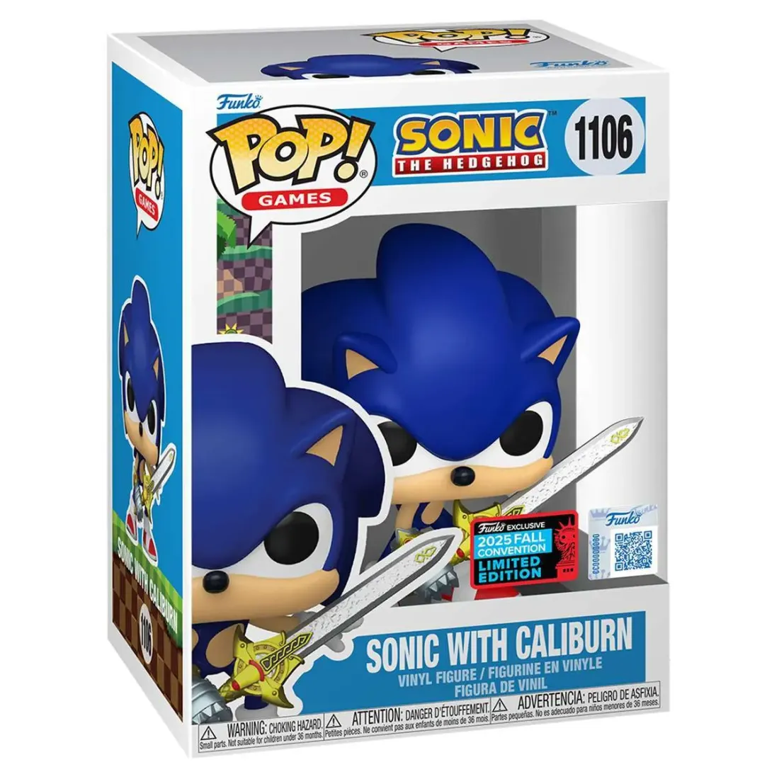 Фигурка Funko POP! Games Sonic The Hedgehog Sonic with Caliburn NYCC25 (Exc) (1106) 88130