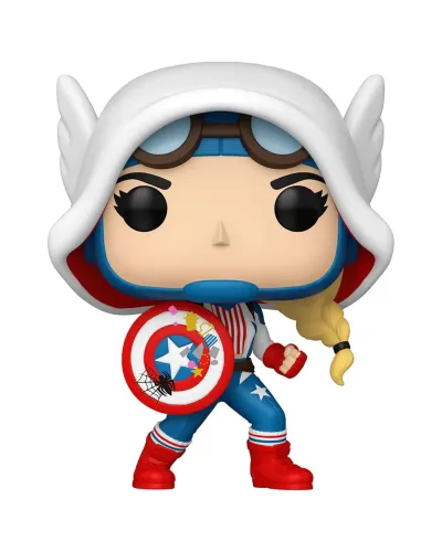 Фигурка Funko POP! Marvel Bobble Spider-Gwen Gwenverse Cap-Gwen (1486) 83724