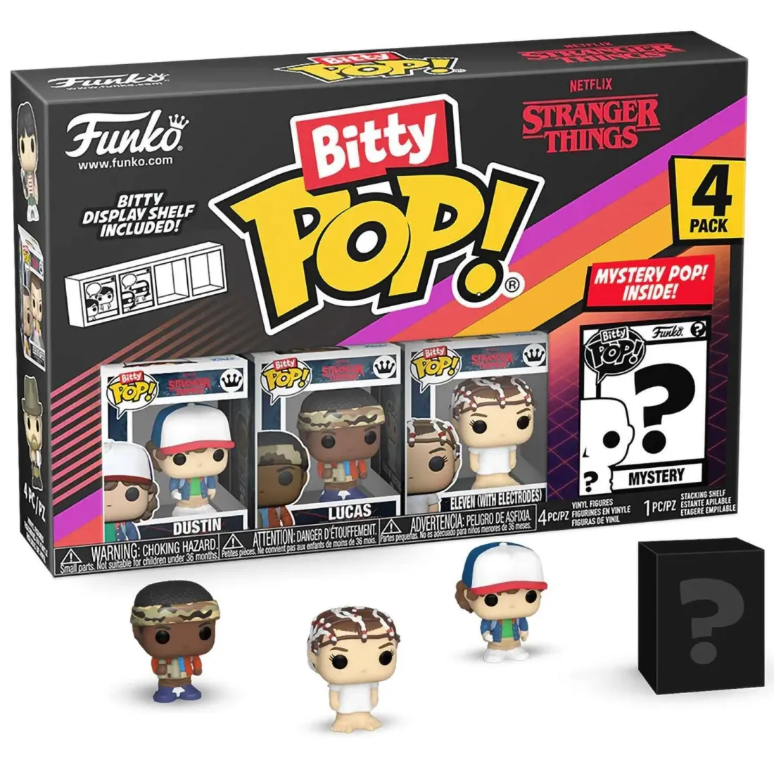 Фигурка Funko Bitty POP! Stranger Things SZN1 Dustin+Lucas+Eleven+Mystery (1 of 4) 4PK 83662