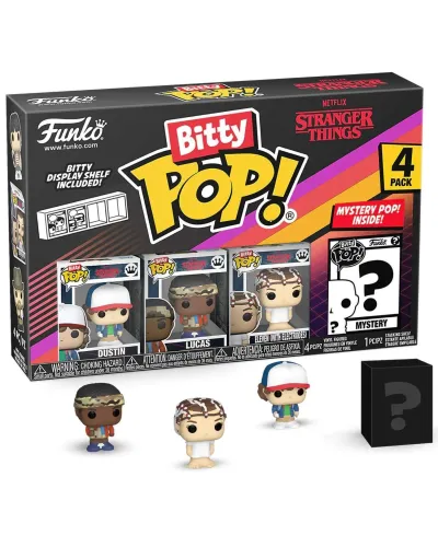 Фигурка Funko Bitty POP! Stranger Things SZN1 Dustin+Lucas+Eleven+Mystery (1 of 4) 4PK 83662