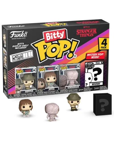 Фигурка Funko Bitty POP! Stranger Things SZN1 Hopper+Joyce+Demogorgon+Mystery (1 of 4) 4PK 83664