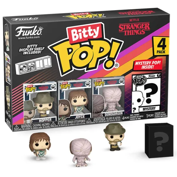 Фигурка Funko Bitty POP! Stranger Things SZN1 Hopper+Joyce+Demogorgon+Mystery (1 of 4) 4PK 83664