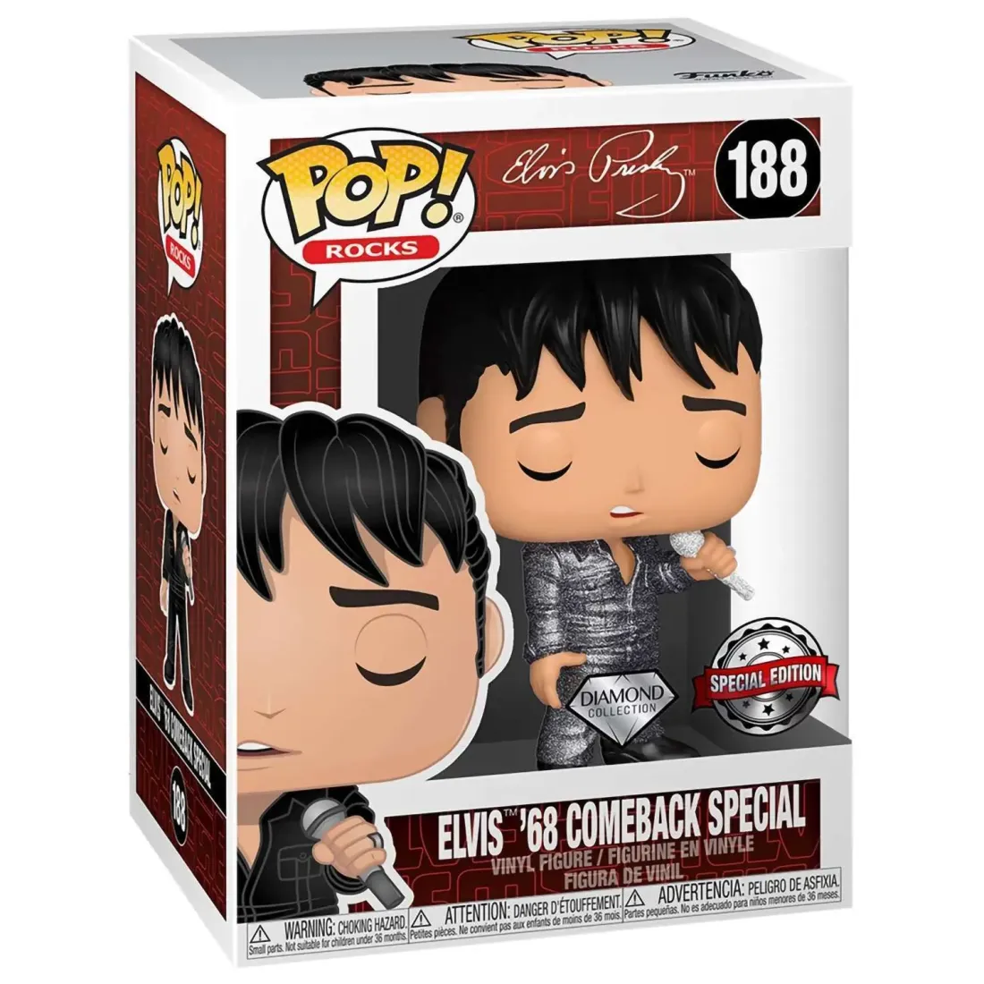 Фигурка Funko POP! Rocks Elvis Presley Elvis '68 Comeback Special (DGLT) (Exc) (188) 36650