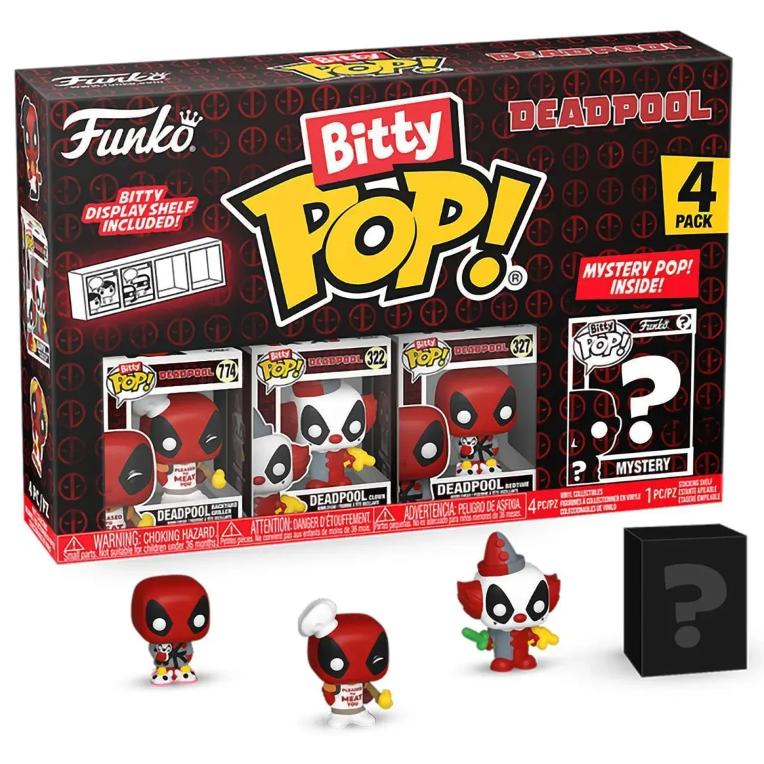 Фигурка Funko Bitty POP! Deadpool Backyard Griller+Clown+Bedtime+Mystery (1 of 4) 4PK 84959