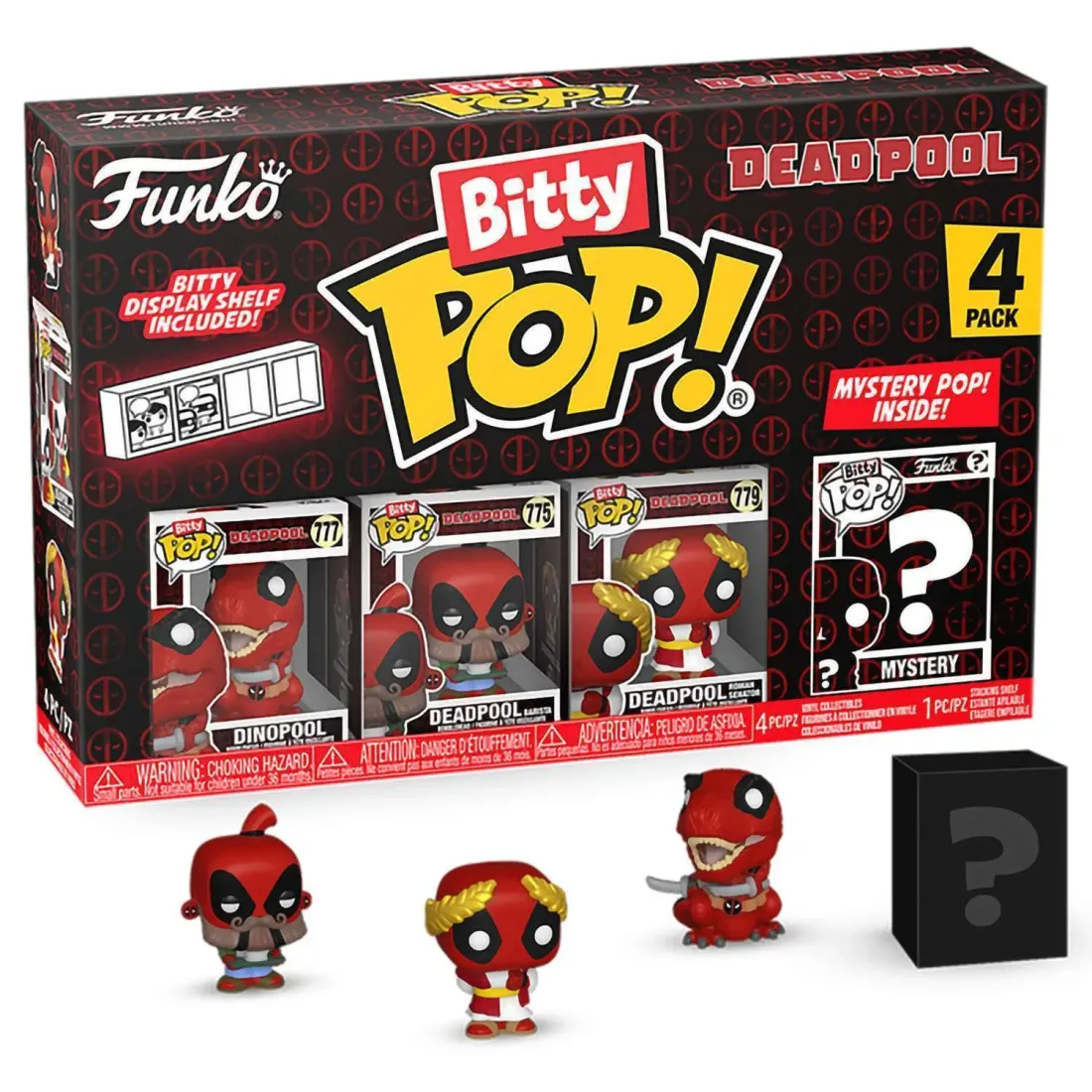 Фигурка Funko Bitty POP! Deadpool Dinopool+Barista+Roman Senator+Mystery (1 of 4) 4PK 84961