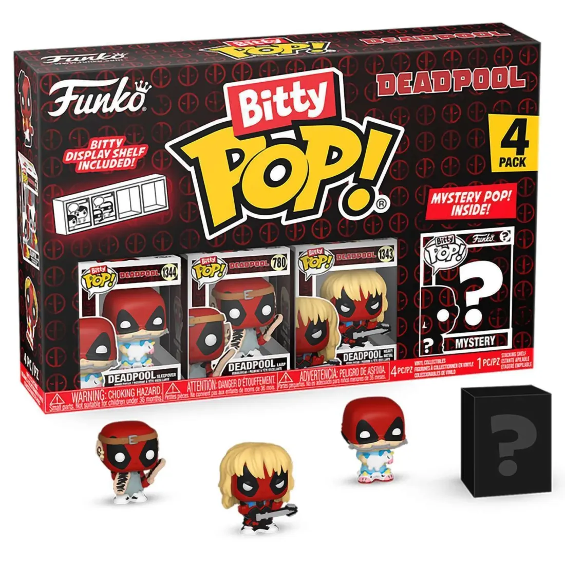 Фигурка Funko Bitty POP! Deadpool Sleepover+Larp+Heavy Metal+Mystery (1 of 4) 4PK 84962