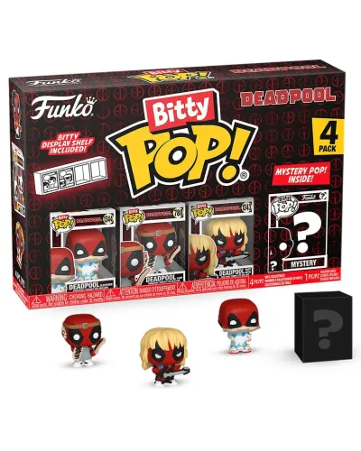 Фигурка Funko Bitty POP! Deadpool Sleepover+Larp+Heavy Metal+Mystery (1 of 4) 4PK 84962