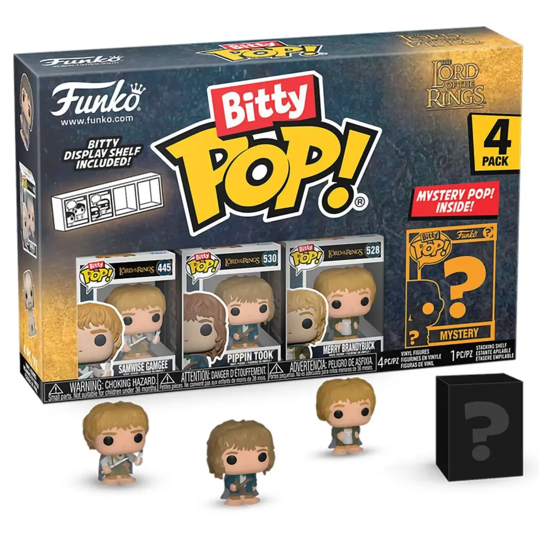 Фигурка Funko Bitty POP! LOTR Samwise Gamgee+Pippin Took+Merry Brandybuck+Mystery (1 of 4) 4PK 75458