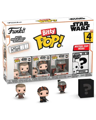 Фигурка Funko Bitty POP! Mandalorian Cobb Vanth+Fennec Shand+Boba Fett+Mystery (1 of 4) 4PK​ 75453