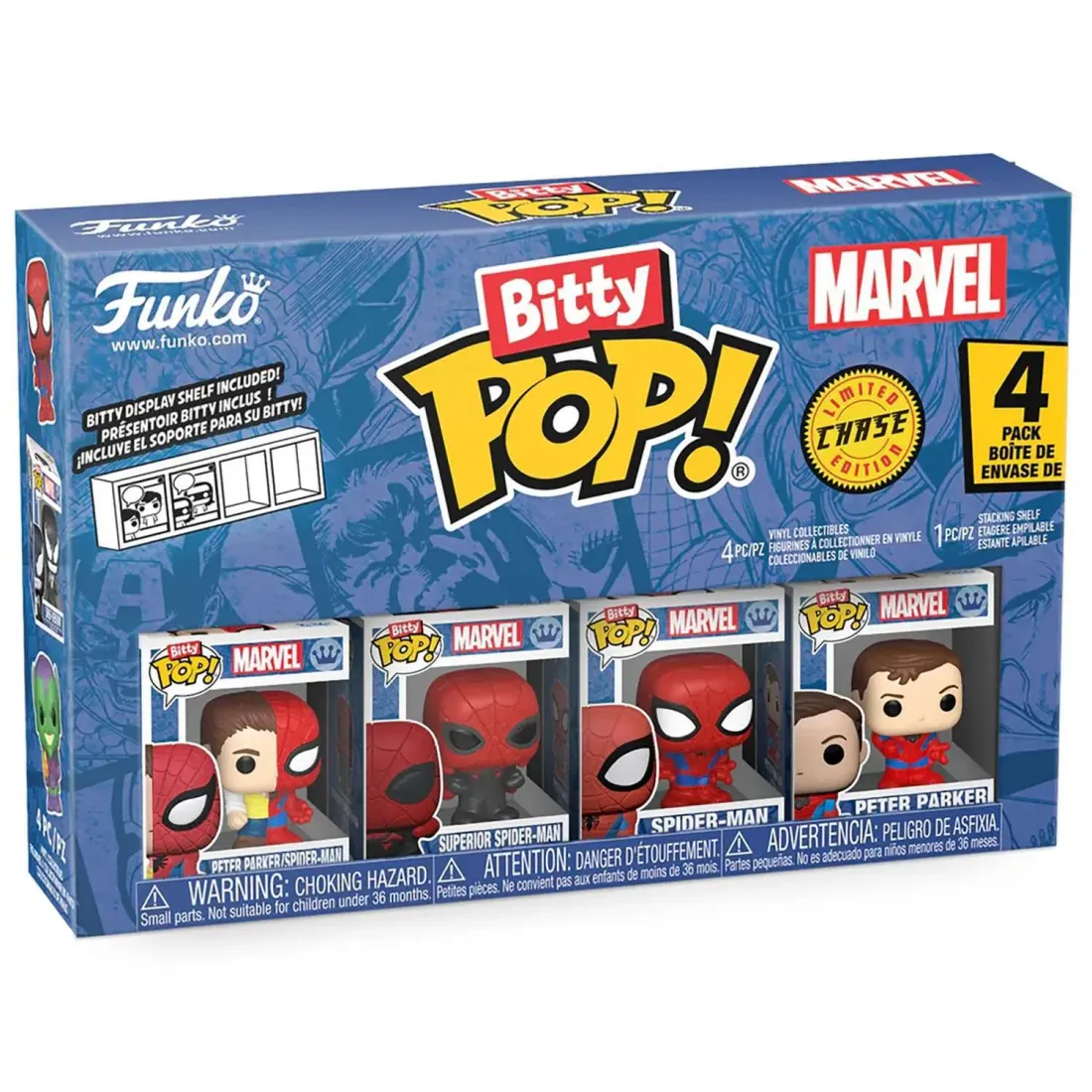 Фигурка Funko Bitty POP! Marvel Spider-Man Parker Split+Superior+Spider-Man+Chase (1 of 4) 4PK 85704
