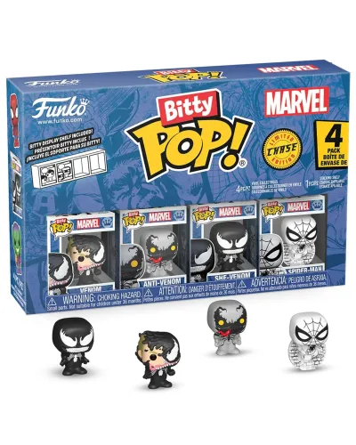 Фигурка Funko Bitty POP! Marvel Spider-Man Venom+Anti-Venom+She-Venom+Chase (1 of 4) 4PK 85703