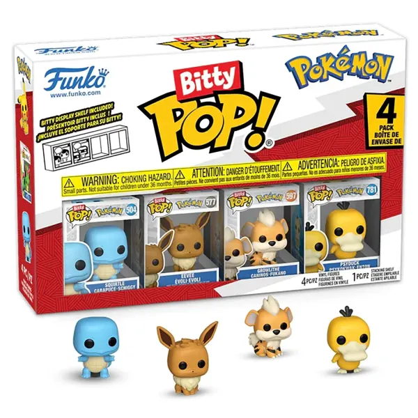 Фигурка Funko Bitty POP! Pokemon Squirtle+Eevee+Growlithe+Psyduck 4PK 81135