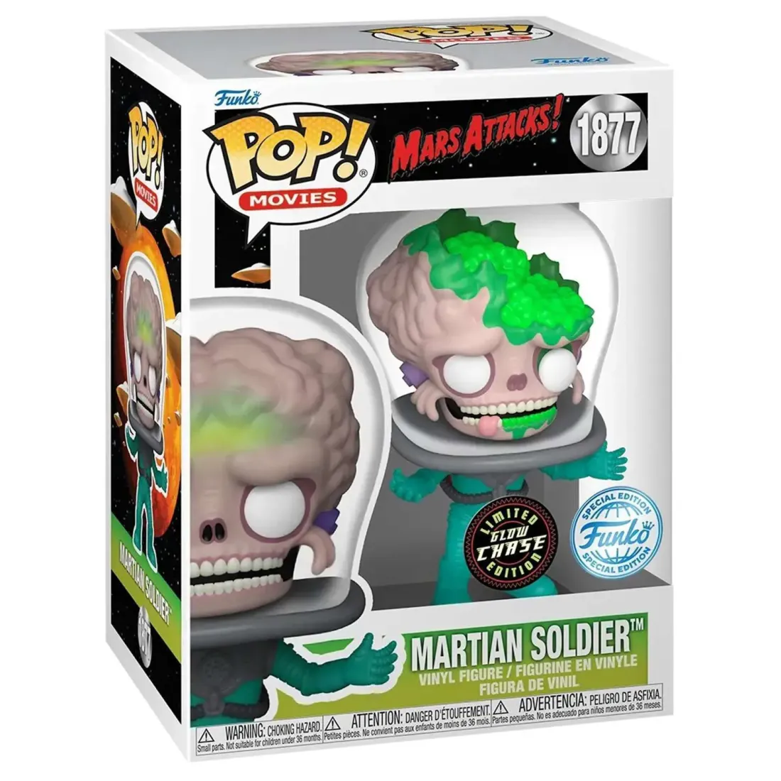 Фигурка Funko POP! Movies Mars Attacks Martian Soldier (GW) Chase SS (1877)