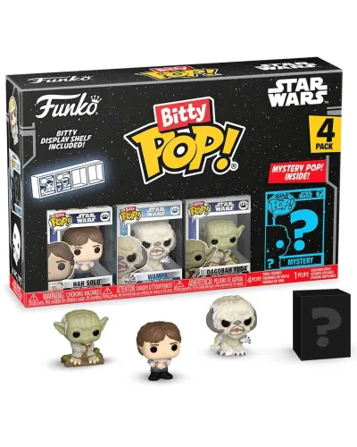 Фигурка Funko Bitty POP! Star Wars S2 Han Solo+Wampa+Dagobah Yoda+Mystery (1 of 4) 4PK 83670