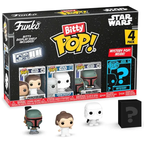 Фигурка Funko Bitty POP! Star Wars S2 Princess Leia+Snowtrooper+Boba Fett+Mystery (1 of 4) 4PK 83669