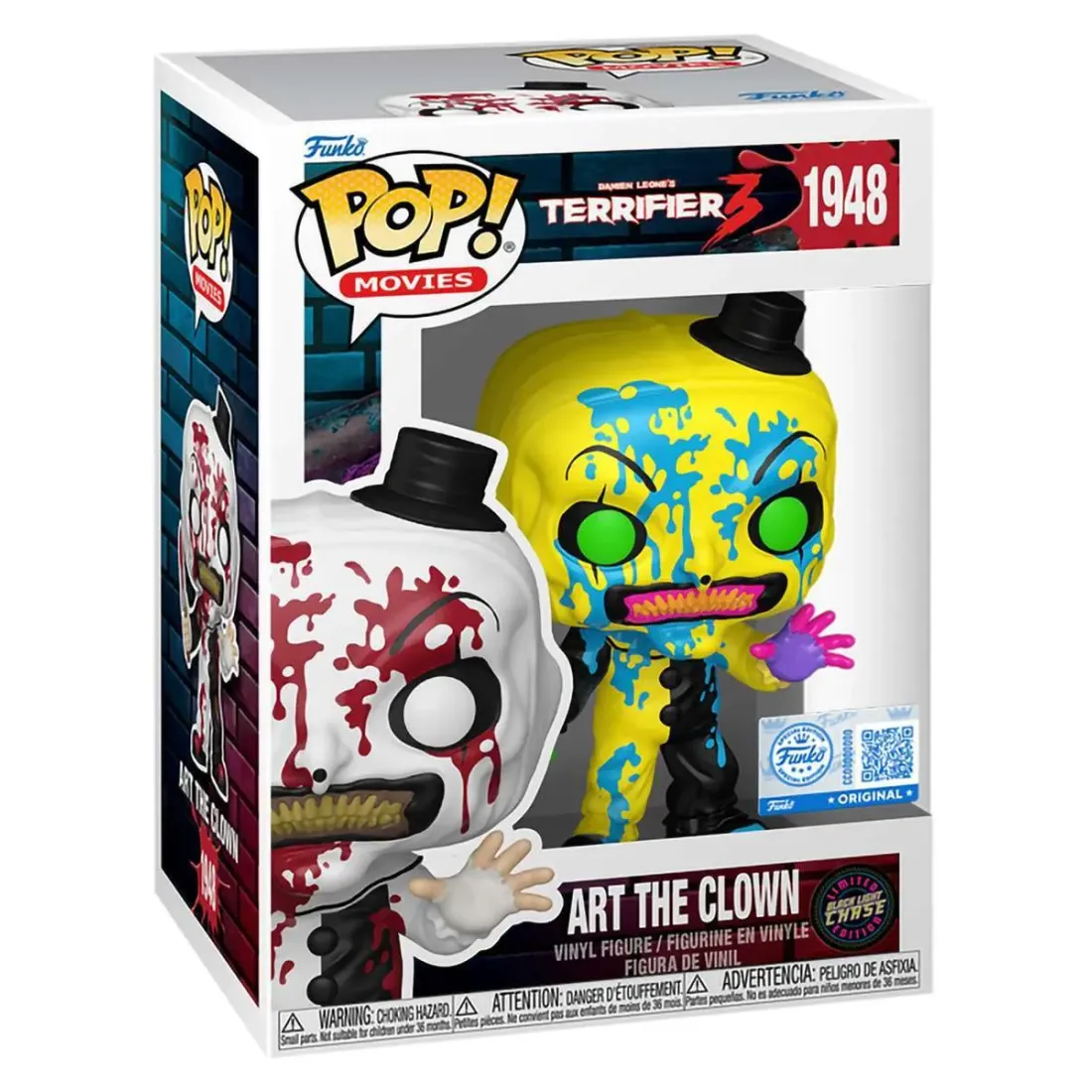 Фигурка Funko POP! Movies Terrifier Art the Clown (BD) (BLKLT) Chase (Exc) (1948)