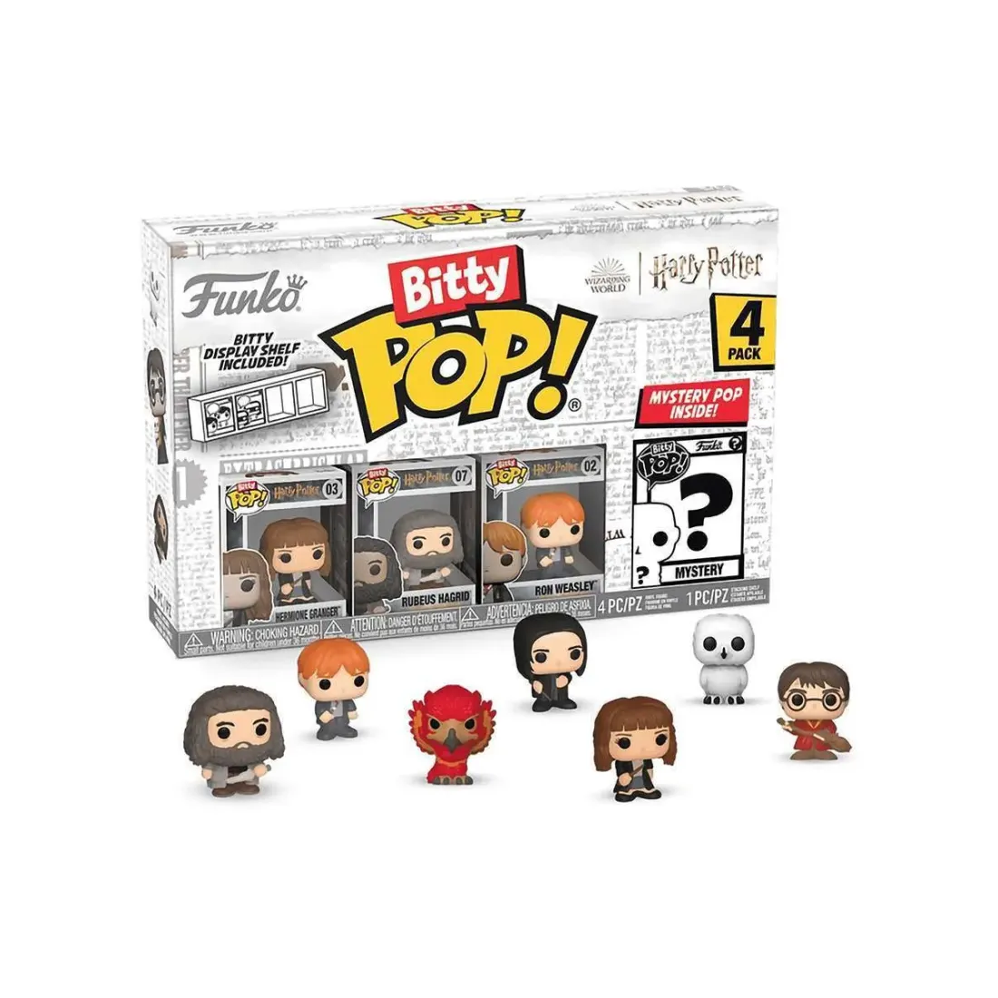Фигурка Funko Bitty POP! Harry Potter S2 Hermione+Hagrid+Ron+Mystery (1 of 4) 4PK 71316