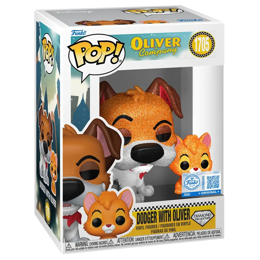 Фигурка Funko POP! Disney Oliver and Company Dodger with Oliver (DGLT) (Exc) (1705) 91909