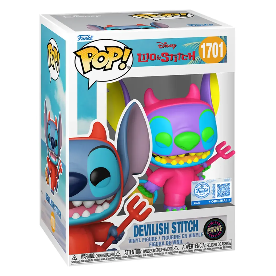 Фигурка Funko POP! Disney Lilo & Stitch Devilish Stitch (BLKLT) Chase (Exc) (1701)