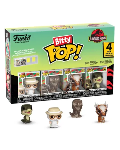 Набор Funko Bitty POP! Jurassic Park John+Tyrannosaurus+Stygimoloch+Velociraptor (1 of 4) 4шт 92954