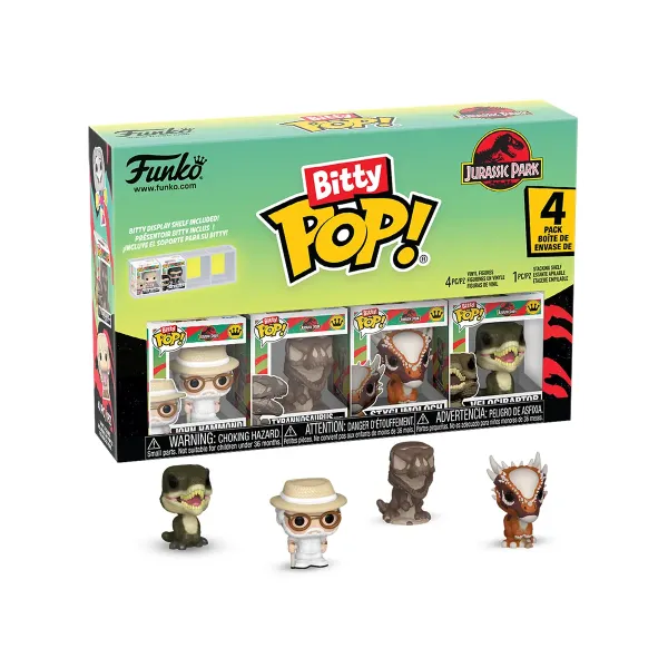 Набор Funko Bitty POP! Jurassic Park John+Tyrannosaurus+Stygimoloch+Velociraptor (1 of 4) 4шт 92954