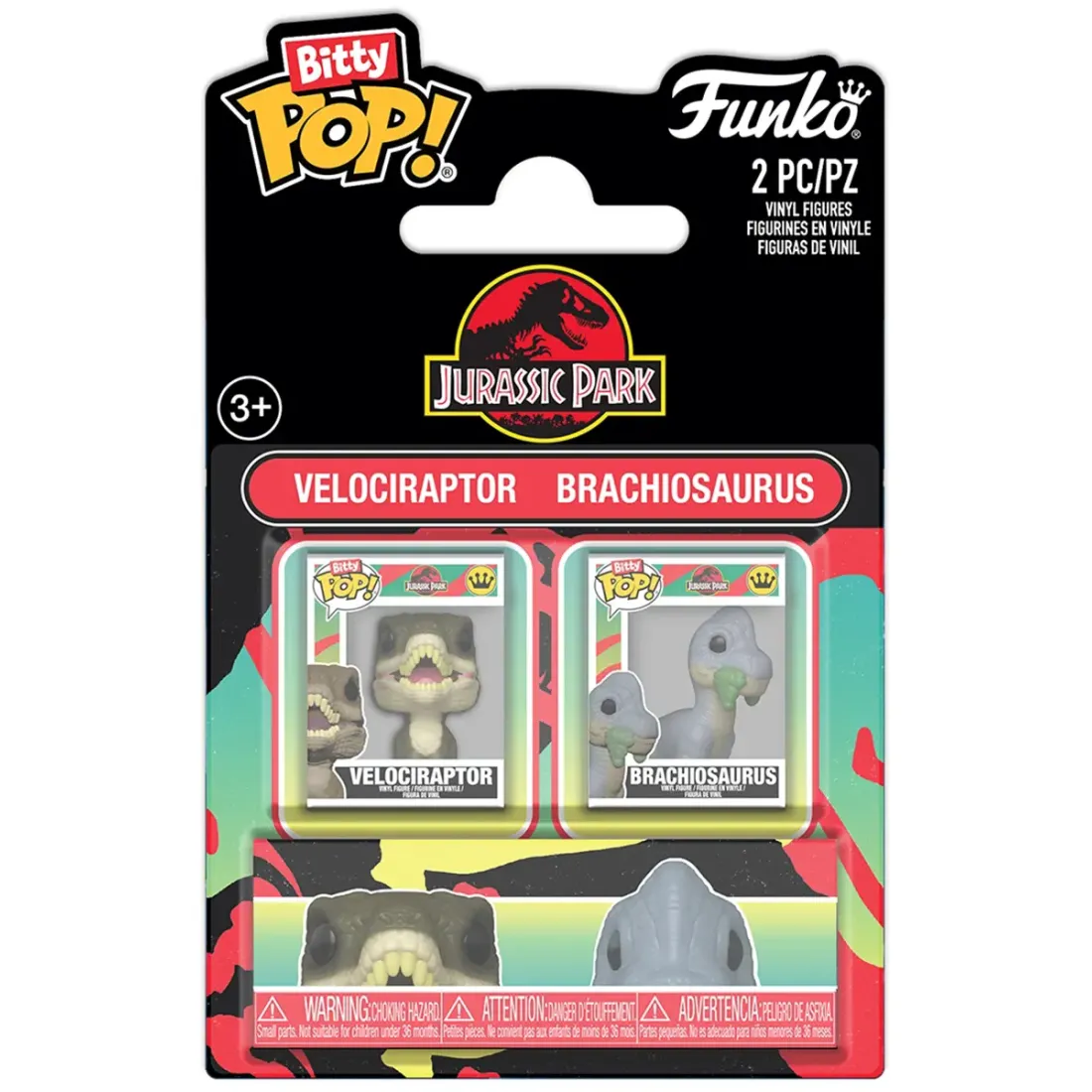 Набор Funko Bitty POP! Jurassic Park Velociraptor & Brachiosaurus 2шт 94199