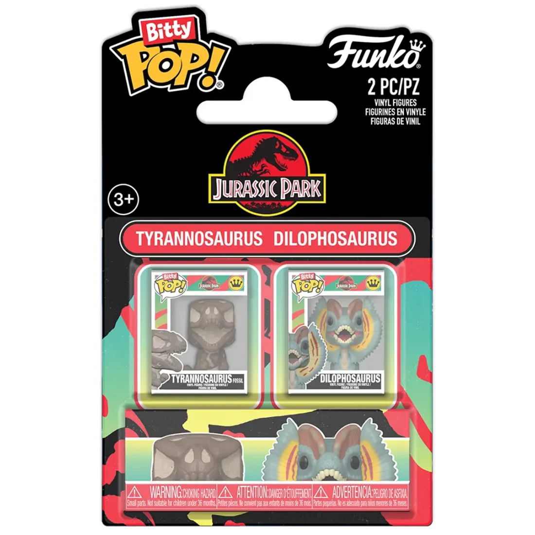 Набор Funko Bitty POP! Jurassic Park Tyrannosaurus Fossil & Dilophosaurus 2шт 94198
