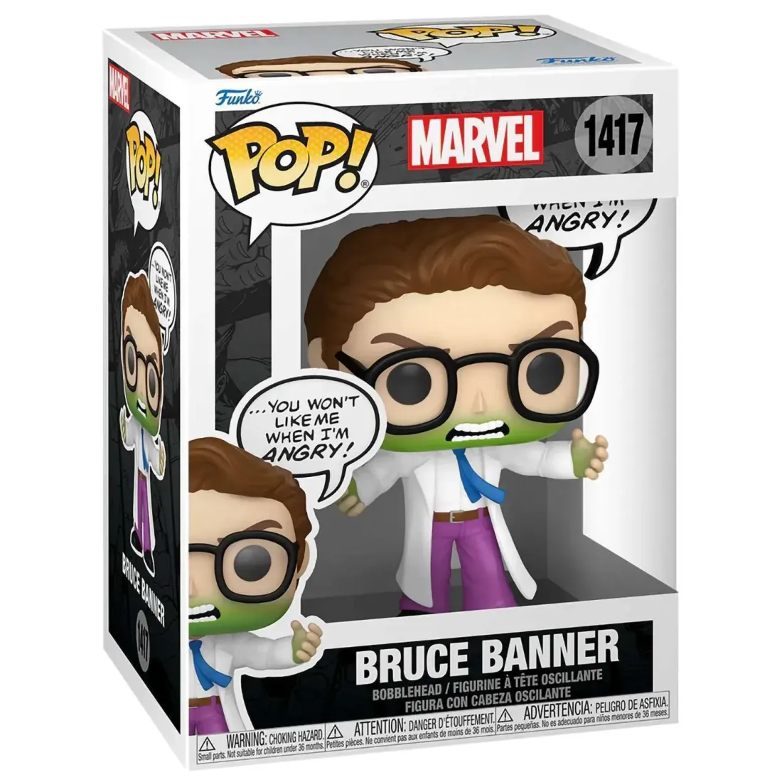 Фигурка Funko POP! Bobble Marvel Comics Bruce Banner (Don't Make me Angry) (1417) 82766