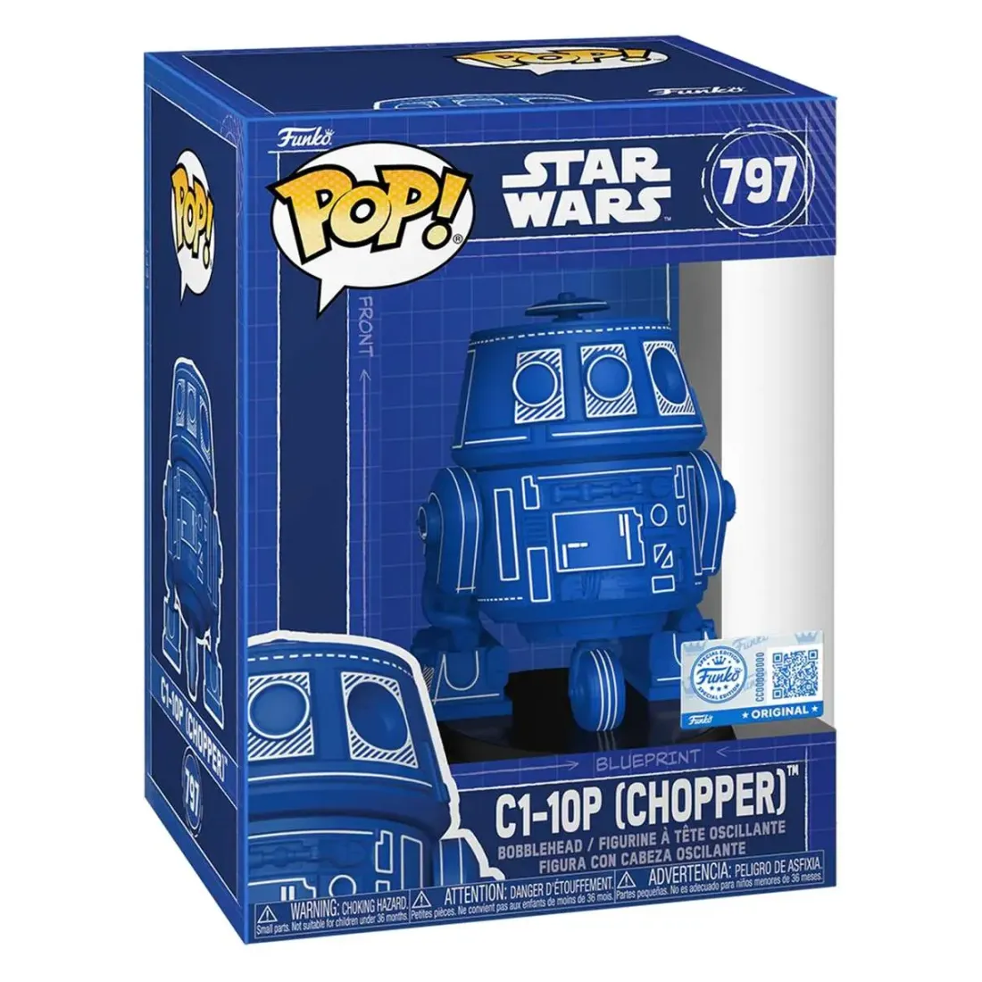 Фигурка Funko POP! Bobble Star Wars C1-10P (Chopper) (Exc) (797) 88253