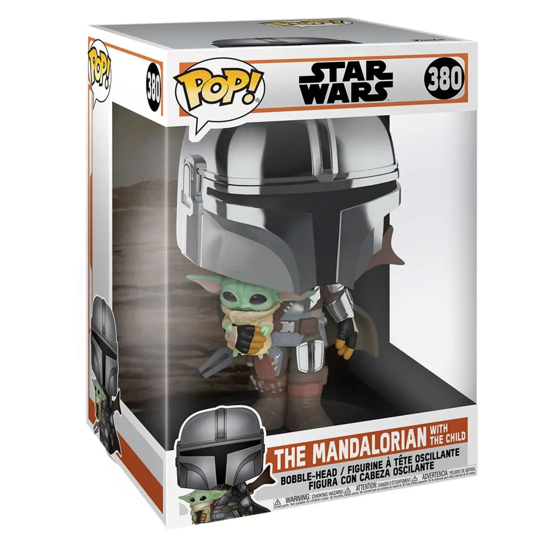 Фигурка Funko POP! Bobble Star Wars Mandalorian Mandalorian with Child Chrome 10